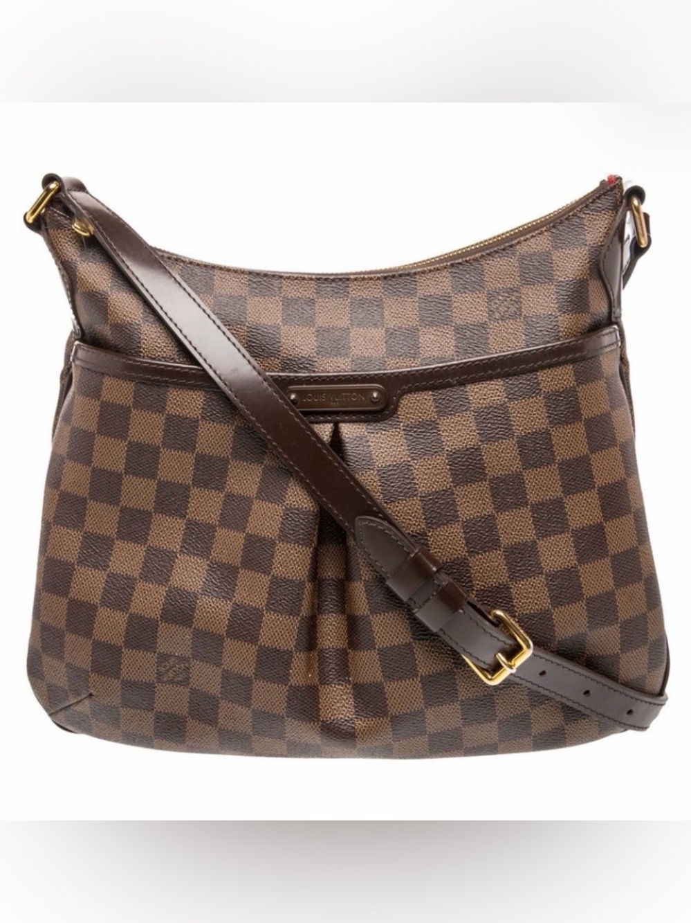 Louis Vuitton Brown Damier Ebene Shoulder Bag with Gold Hardware